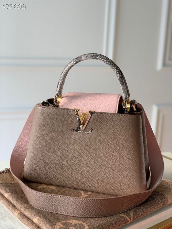 Louis Vuitton Woven Capucines Python Handle Bag 31cm